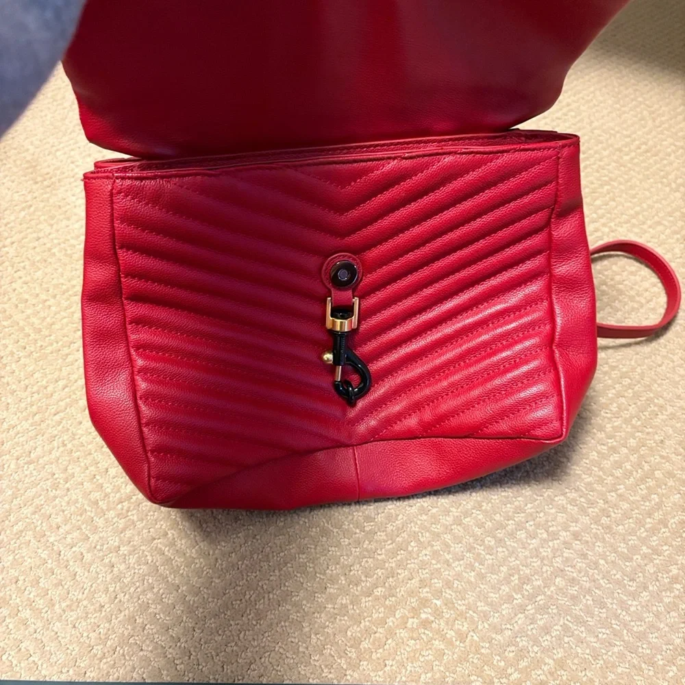 Rebecca Minkoff Red Quilted Satchel with Black Hardware - Picture 9 of 14